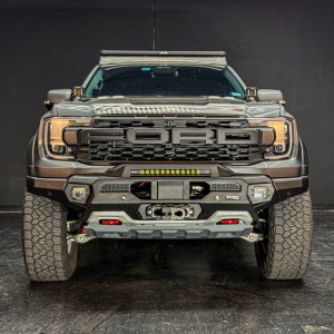 Ford Ranger Raptor Front Bumper - Rival 4x4 - Aluminum w/Winch Mount and Recovery Points - `24-`26